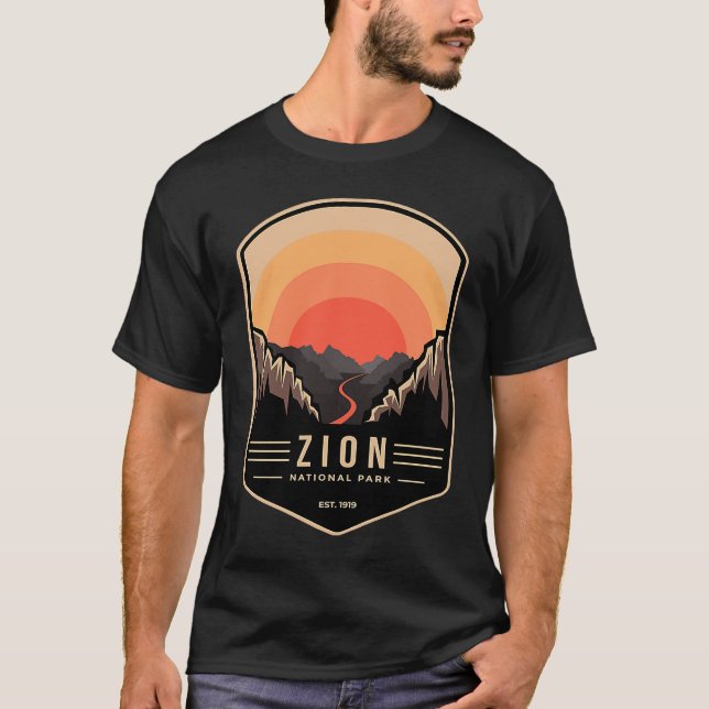 T-shirt Zion National Park Retro Vintage (Devant)