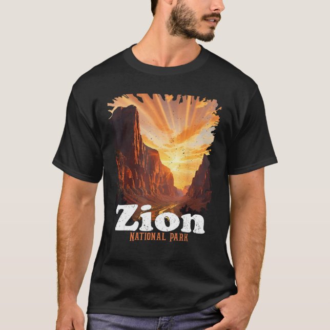 T-shirt Zion National Park US Trail Explore Utah Camping H (Devant)