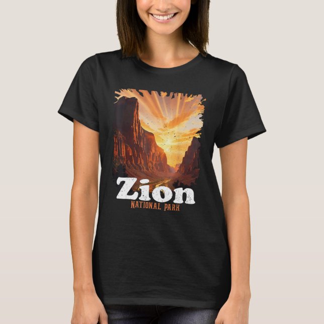 T-shirt Zion National Park US Trail Explore Utah Camping H (Devant)