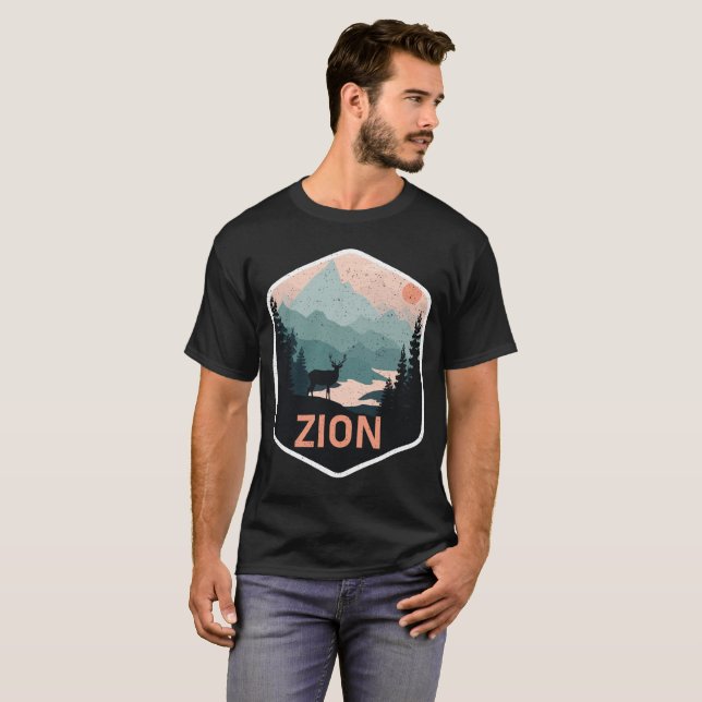 T-shirt Zion National Park Utah Deer Voyageur Touriste (Devant entier)