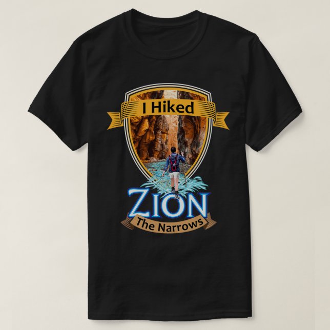 T-shirt Zion National Park Utah I Randonnée Les Étroits Ré (Design devant)