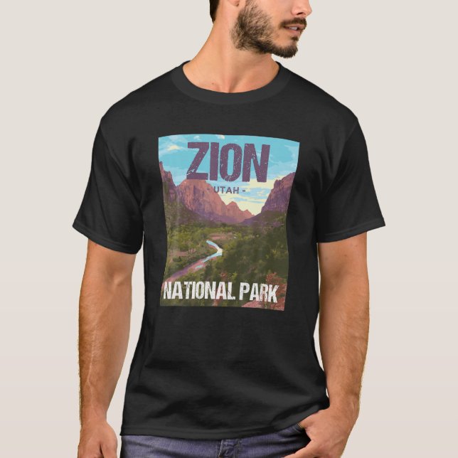 T-shirt Zion National Park Utah Poster Design (Devant)