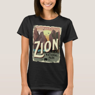T-shirt Zion National Park Utah Poster Vintage voyage Styl