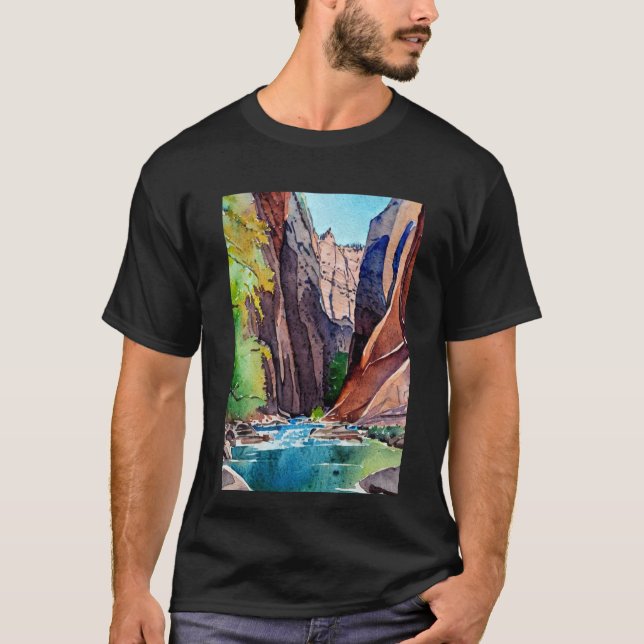 T-shirt Zion National Park Utah The Narrows par couleur d' (Devant)