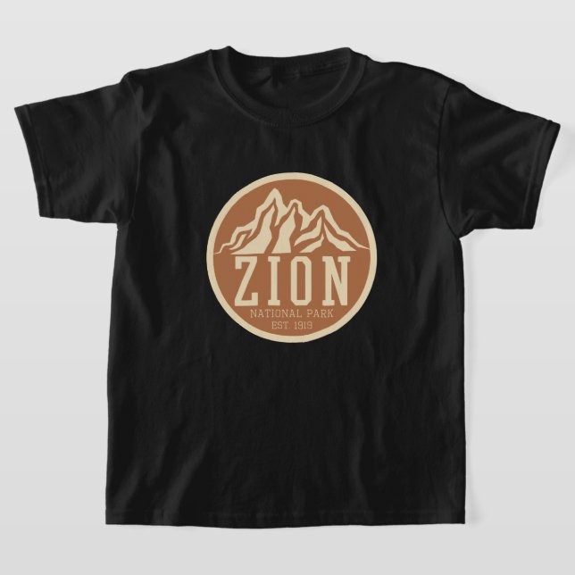 T-shirt Zion National Park Utah USA Outdoors Retro (Poser)