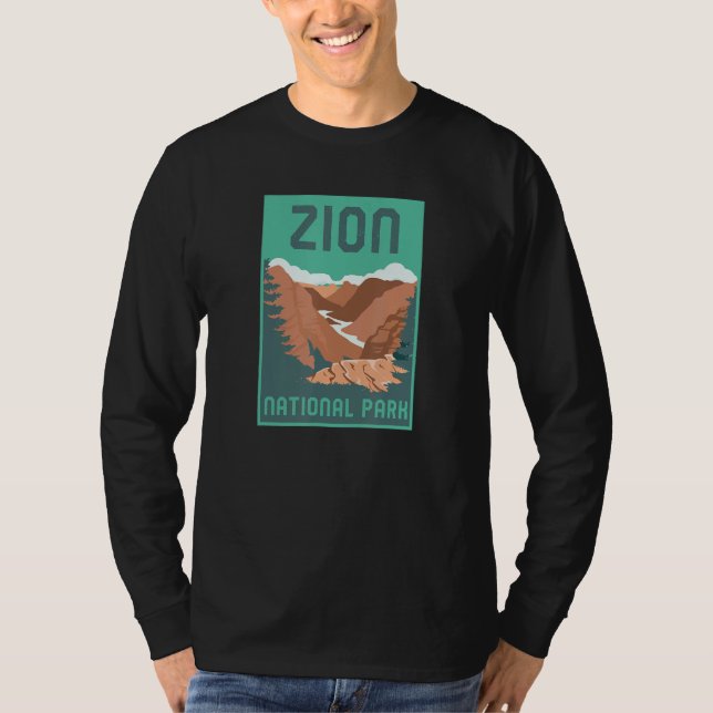 T-shirt Zion National Park Utah Vacation Poster Style Retr (Devant)