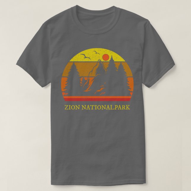 T-shirt Zion Nationalpark Retro Vintage (Design devant)