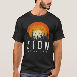 T-shirt Zion Parc National américain Rétro Vintage 70s 80s