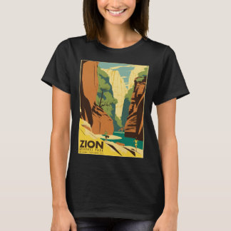 T-shirt Zion The Narrows National Park Tourist Vintage Pos