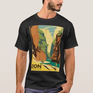 T-shirt Zion The Narrows National Park Tourist Vintage Pos