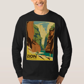 T-shirt Zion The Narrows National Park Tourist Vintage Pos
