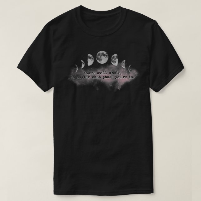 T-shirt Zip de phase de lune (Design devant)