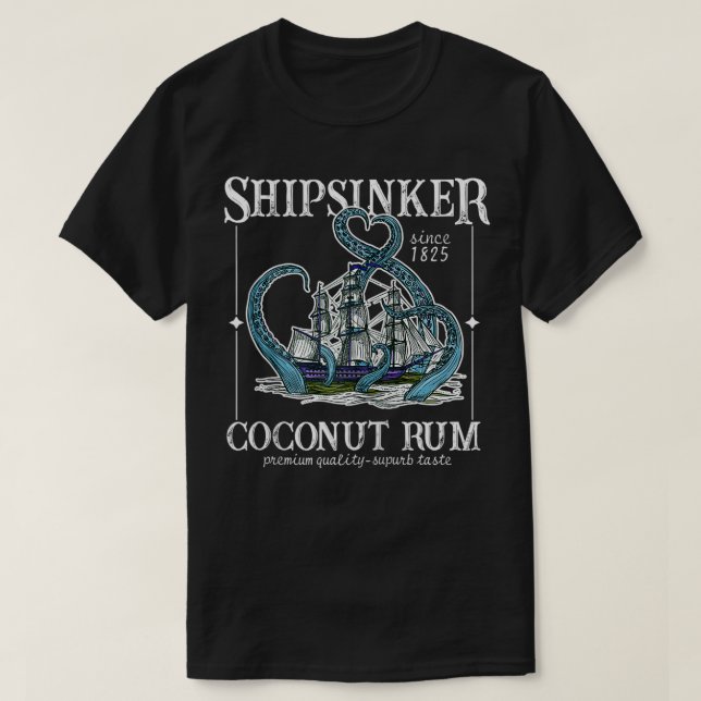 T-shirt Zip de rhum de noix de coco  (Design devant)