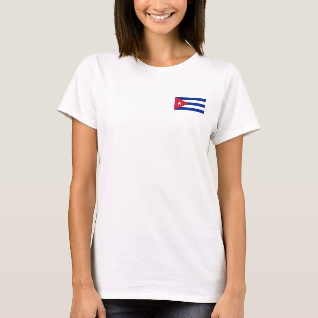 T-shirt Zip Jogger en laiton féminin avec drapeau de Cuba (Devant)
