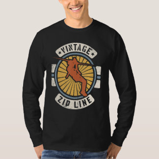 T-shirt Zip Line Vintage Classique Rétro Années 60 70 Spor