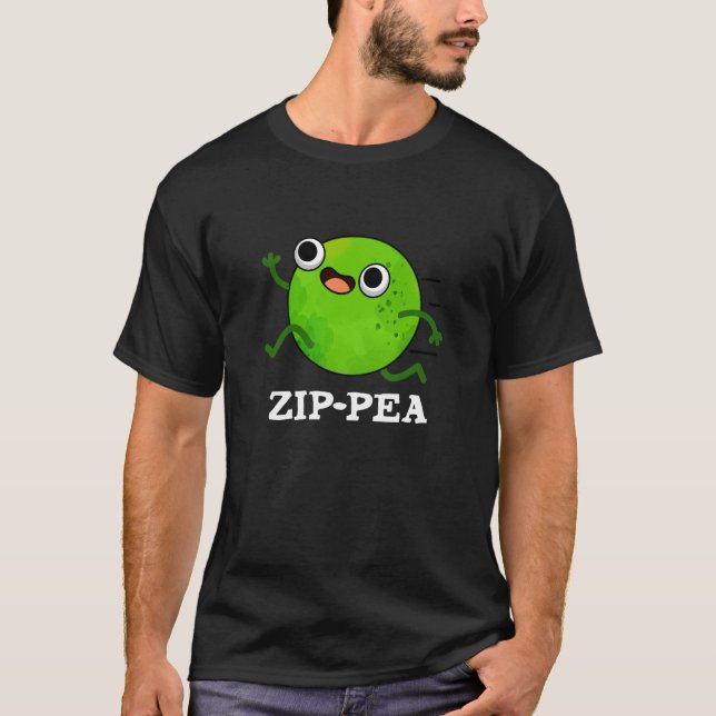 T-shirt Zip pea Funny Zippy Pea Pun Dark BG (Devant)