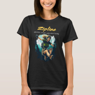 T-shirt Zipline Adventure Extreme Ziplining Survivant Zip