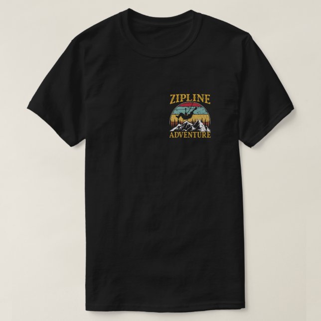 T-shirt Zipline Retro vintage Aventure Matching Zipline (Design devant)