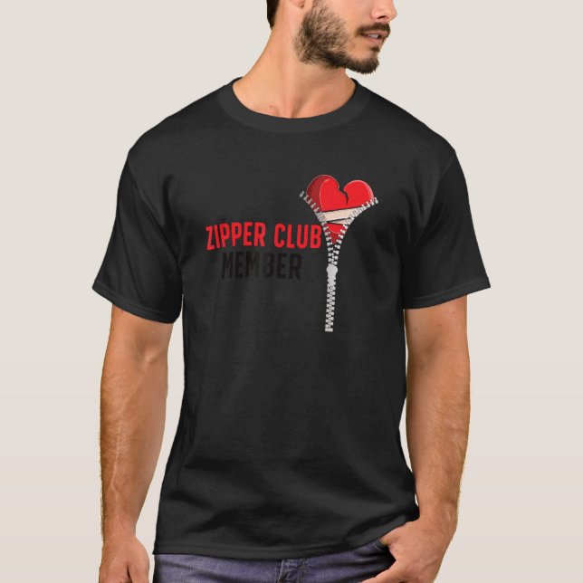 T-shirt Zipper Club Member Open Heart Surgery Recovery_1 (Devant)
