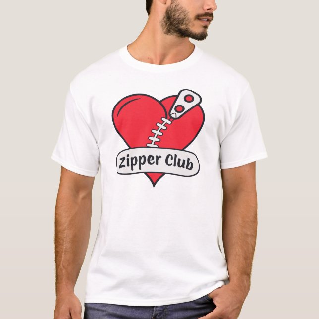 T-shirt Zipper Club Open Heart Chirurgie Survivor Funny (Devant)