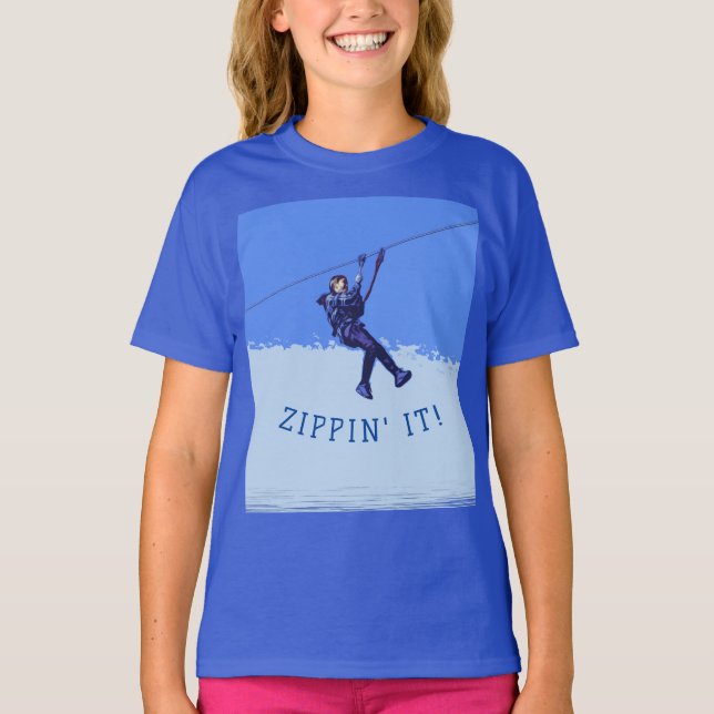 T-shirt ZIPPIN'IT ! - Zipline Rider (Devant)