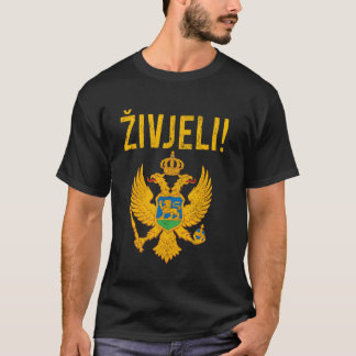 T-shirt Zivjeli Montenegro Fierté Drapeau Monténégro Vinta