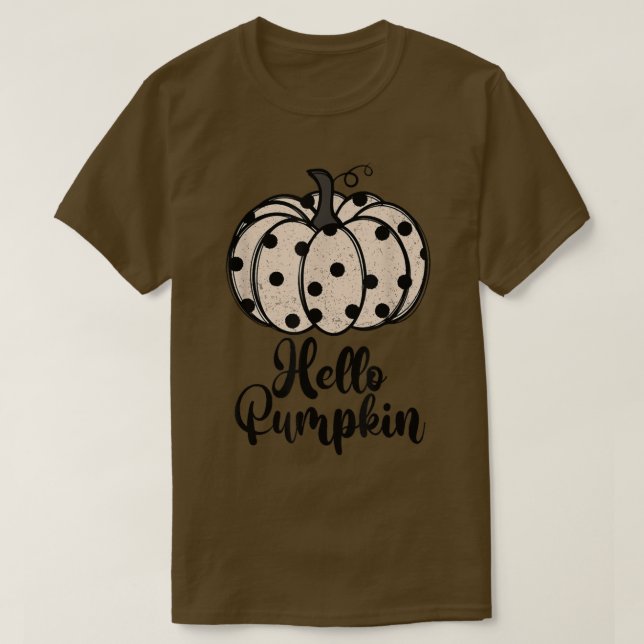 T-shirt Zj4w Bonjour Citrouille Blanc Citrouille Automne a (Design devant)