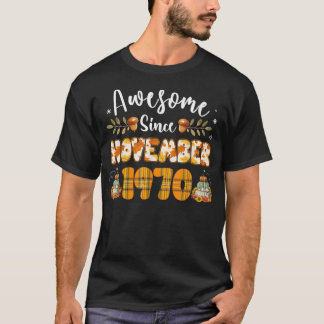 T-shirt Zjl2 fantastique Novembre 1970 Anniversaire 51ème 