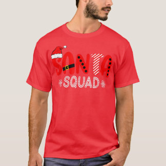 T-shirt Zjn8 Plaid Père Noël Squad Joyeux Noël Vibes