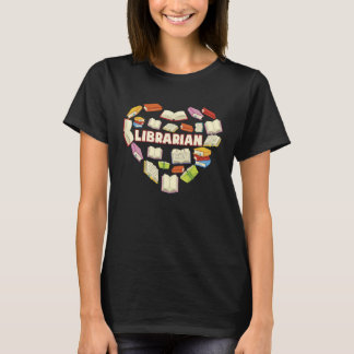 T-shirt ZNq4 Heart Librarian Book   Back To School