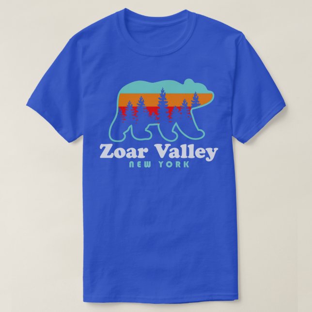 T-shirt Zoar Valley New York Ours Souvenir Cadeau Sunrise (Design devant)