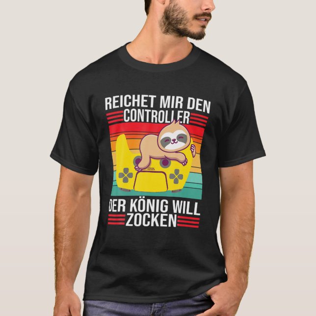 T-shirt Zocken Reichet Mir Den Contrôleur König PS5 Consol (Devant)