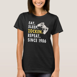T-shirt Zockern Mange Sleep Zocken Depuis 1986 Pour Les Jo