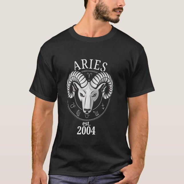 T-shirt Zodiac Aries Ram Né en 2004 (Devant)