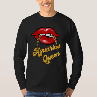 T-shirt Zodiac Astrology  Lip Aquarius Queen January