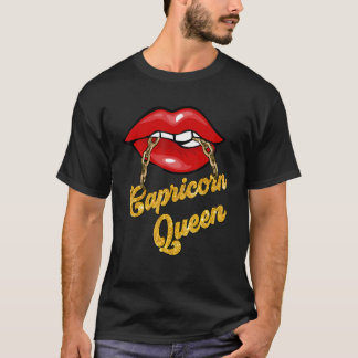 T-shirt Zodiac Astrology Lip Capricorn Queen December