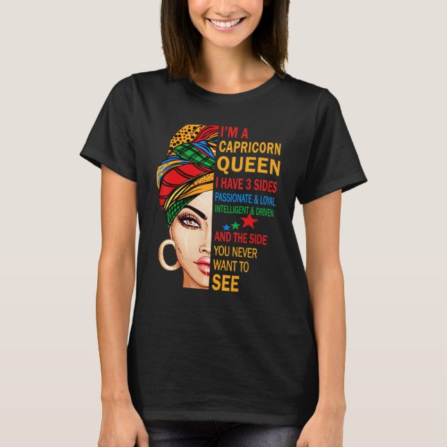 T-shirt Zodiac capricorn queen shirt cadeau d'anniversaire (Devant)
