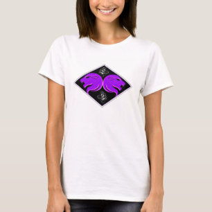 T-shirt Zodiac Design violet en noir Leo