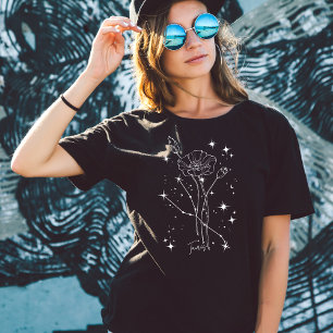 T-shirt Zodiac illustré noir féminin