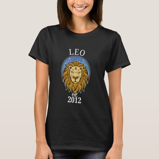T-shirt Zodiac Leo Born in 2012 (Devant)