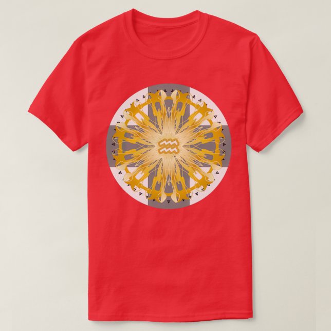 T-shirt Zodiac Mandala AQUARIUS Blanc (Design devant)