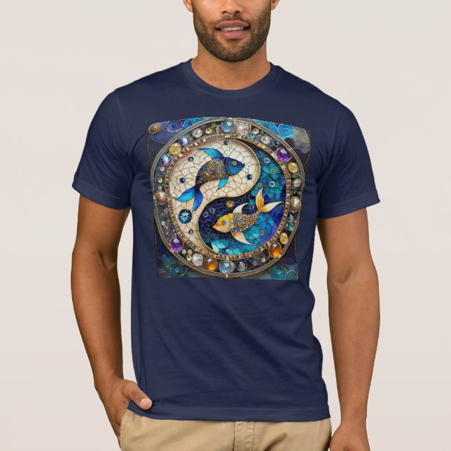 T-shirt Zodiac - Poissons de poisson Yin et Yang (Devant)