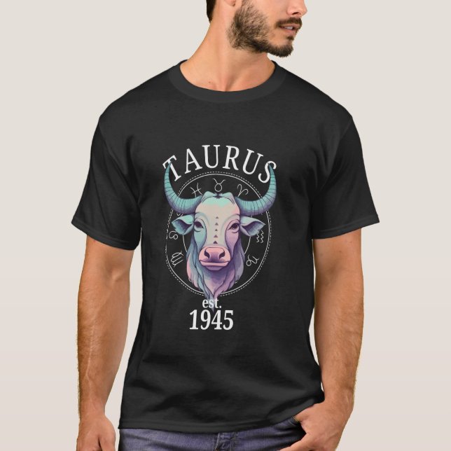 T-shirt Zodiac Taurus Bull Né en 1945 (Devant)