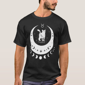 T-shirt Zodiac Taurus Horoscope Astrologie Signal Cat Cres