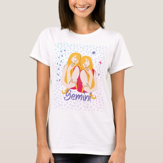 T-shirt Zodiac Twins Gemini moderne (Devant)