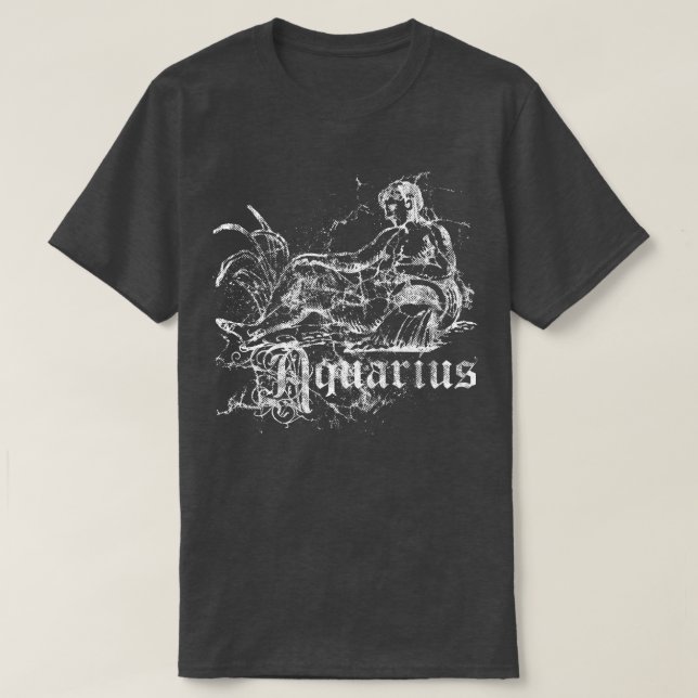 T-shirt Zodiac Vintage Aquarius (Design devant)