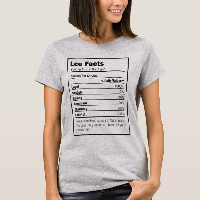 T-shirt zodiaque de la valeur nutritive de Leo (Devant)