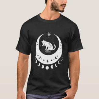 T-shirt Zodiaque Poissons Horoscope Signe Astrologie Chat