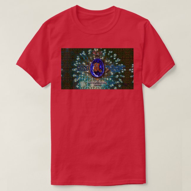 T-shirt ZodiEgg Rat avec arrière - plan v1 (Design devant)