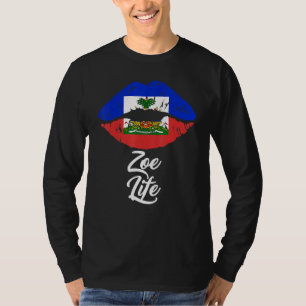 T-shirt Zoe Life Lips Haitian Pride Perfect Haïti Flag Day